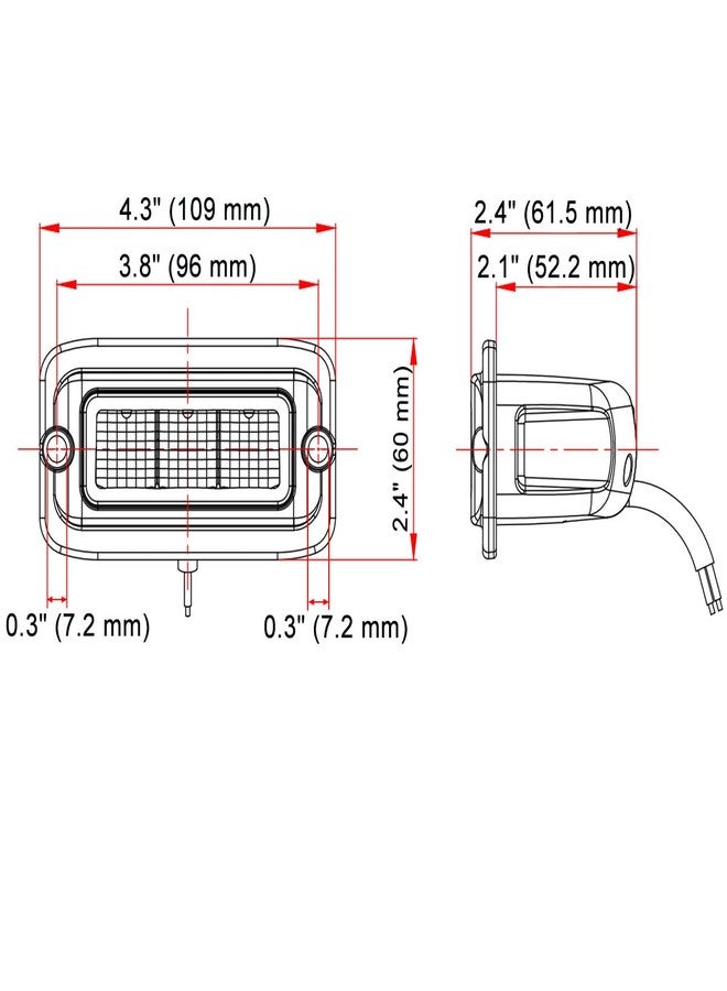 Raycharm 4.3" Flush-Mount Off-Road LED Pods, 6000K Cool-White, Wide Flood Beam, Reverse & Backup Light for Jeep, Truck, UTV, ATV, IP68 Waterproof/Shockproof, 12V/24V, 2-Pack - Image 2